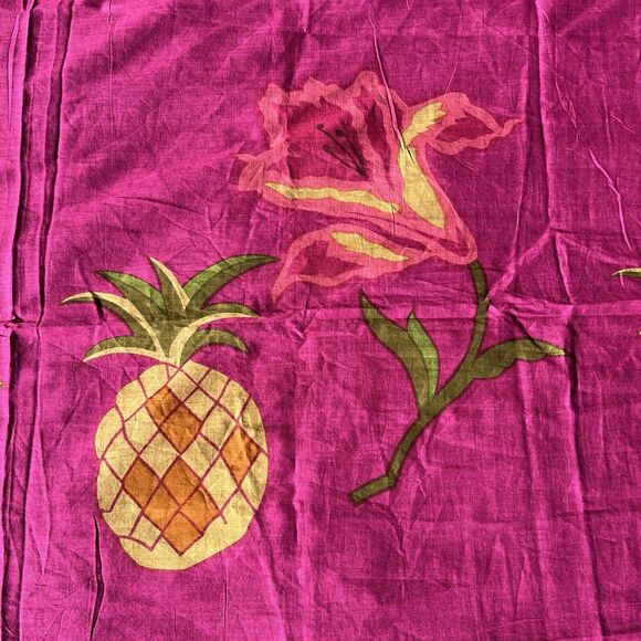 Simone Perele Sarong Bikini Wrap Pink Pineapple Swim Cover Up Scarf 100% Cotton - Picture 3 of 7
